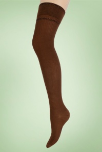 Marcmarcs - Feline Overknee Socks in Brown