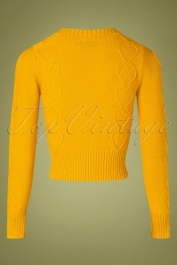 Vixen - 40s Jazmine Heart Knit Cardigan in Mustard 2