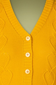 Vixen - 40s Jazmine Heart Knit Cardigan in Mustard 3