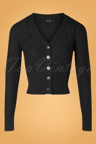 Vixen - 40s Jazmine Heart Knit Cardigan in Black