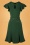 50s Nessy Front Twist Flutter Dress in Green