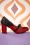 Zapatos de tacón My Sharona de los años 60 en negro y rojo oscuro