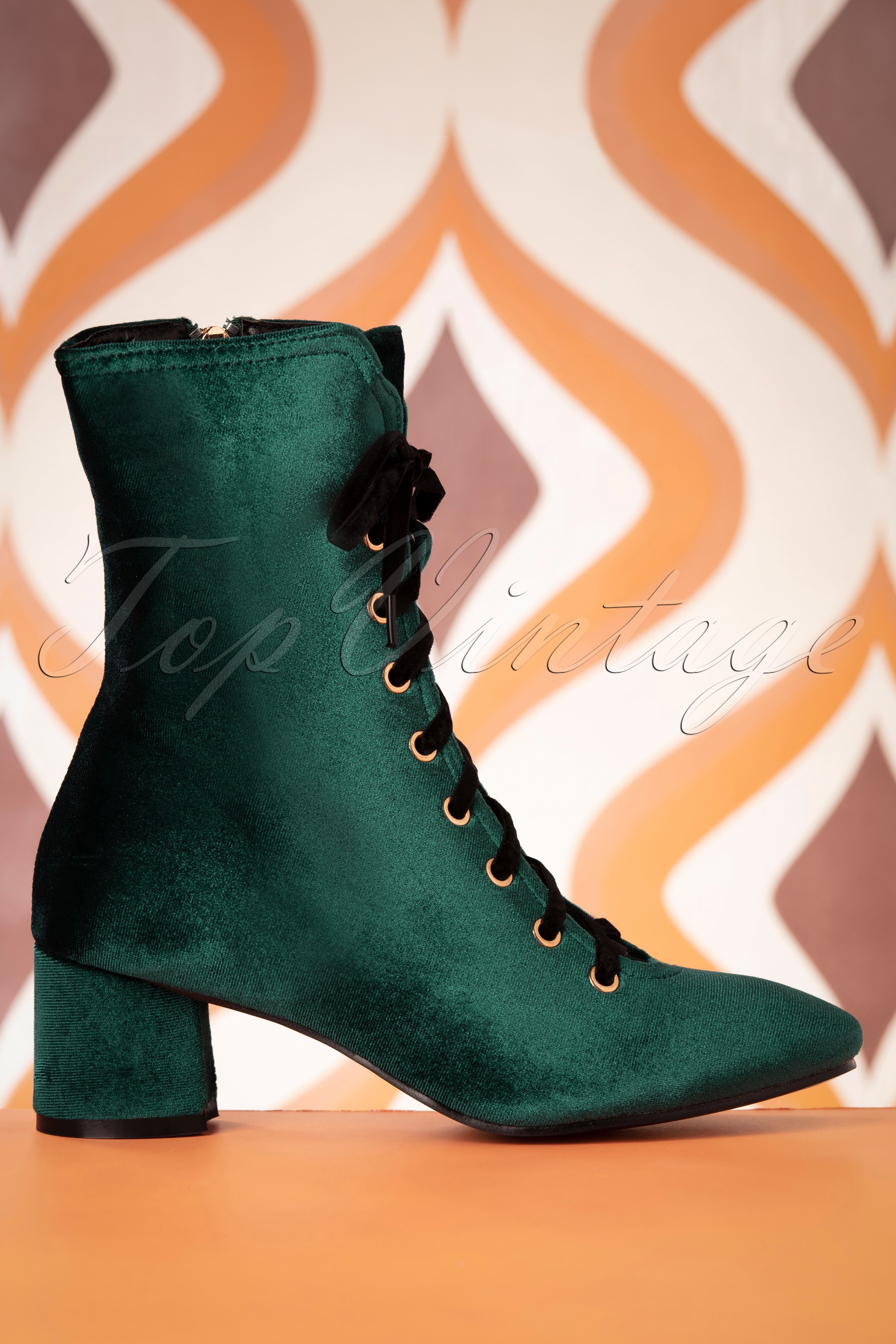 Banned Retro - It Takes Two enkellaarzen in teal 3