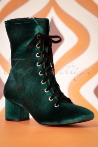 Banned Retro - 60s It Takes Two Ankle Booties in Teal 2