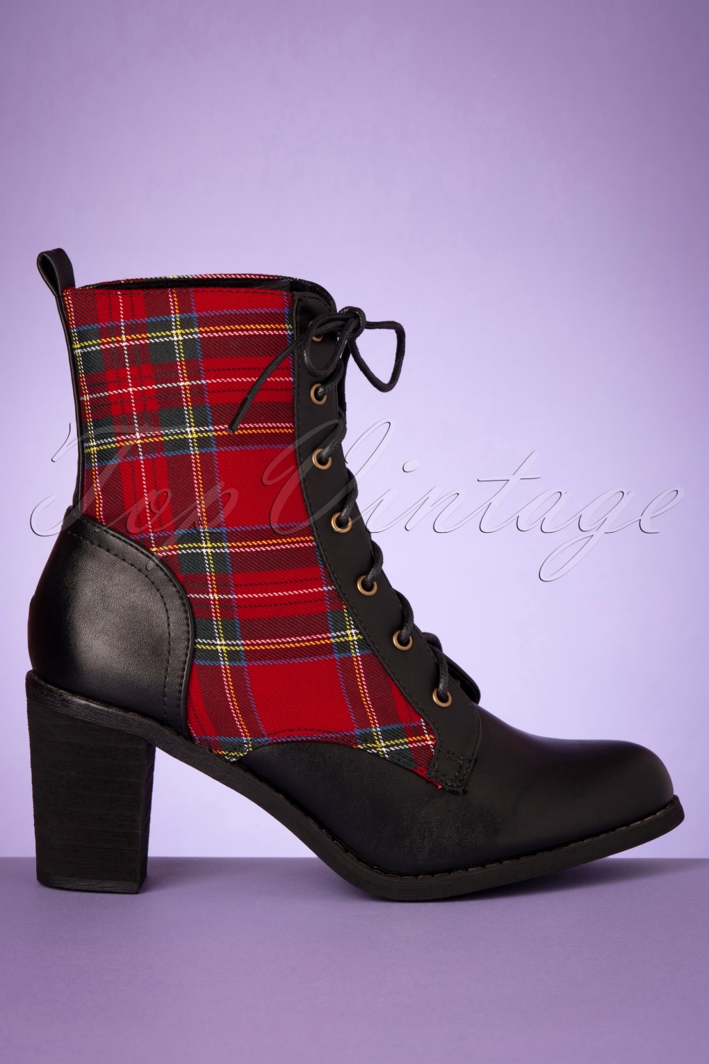 red plaid booties