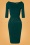 50s Vicky Pencil Dress in Forest Green