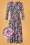 50er Caryl Floral Swing Kleid in Grau Grün