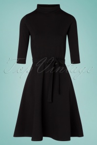 Heart of Haute - 60s Spy A Line Dress in Black
