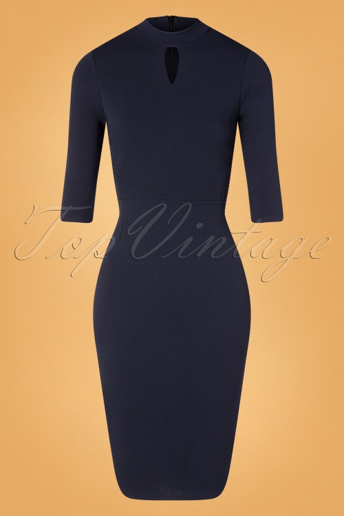 Vintage Chic for Topvintage - 50s Viora Pencil Dress in Navy