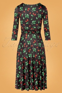 Vintage Chic for Topvintage - Caryl Rose Bottle swing jurk in zwart 4