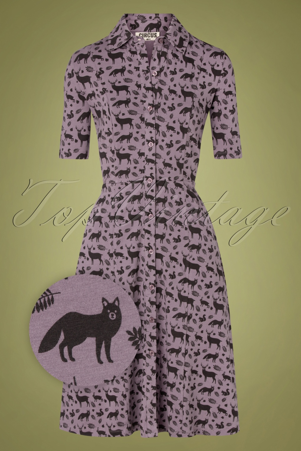 60s Stag Swing Dress in Mauve