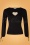 50s Rules Of The Hearts Jersey Top in Black