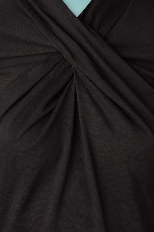 Banned Retro - Sophia evening jersey top in zwart 3
