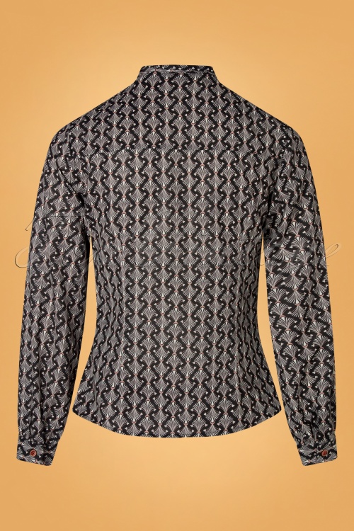 Banned Retro - The Gatsby blouse in zwart 2
