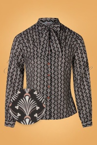 Banned Retro - The Gatsby blouse in zwart