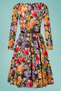 Hearts & Roses - 50s Sarah Floral Swing Dress in Multi 4