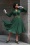 50er Meg Gia Long Sleeved Check Swing Kleid in Grün