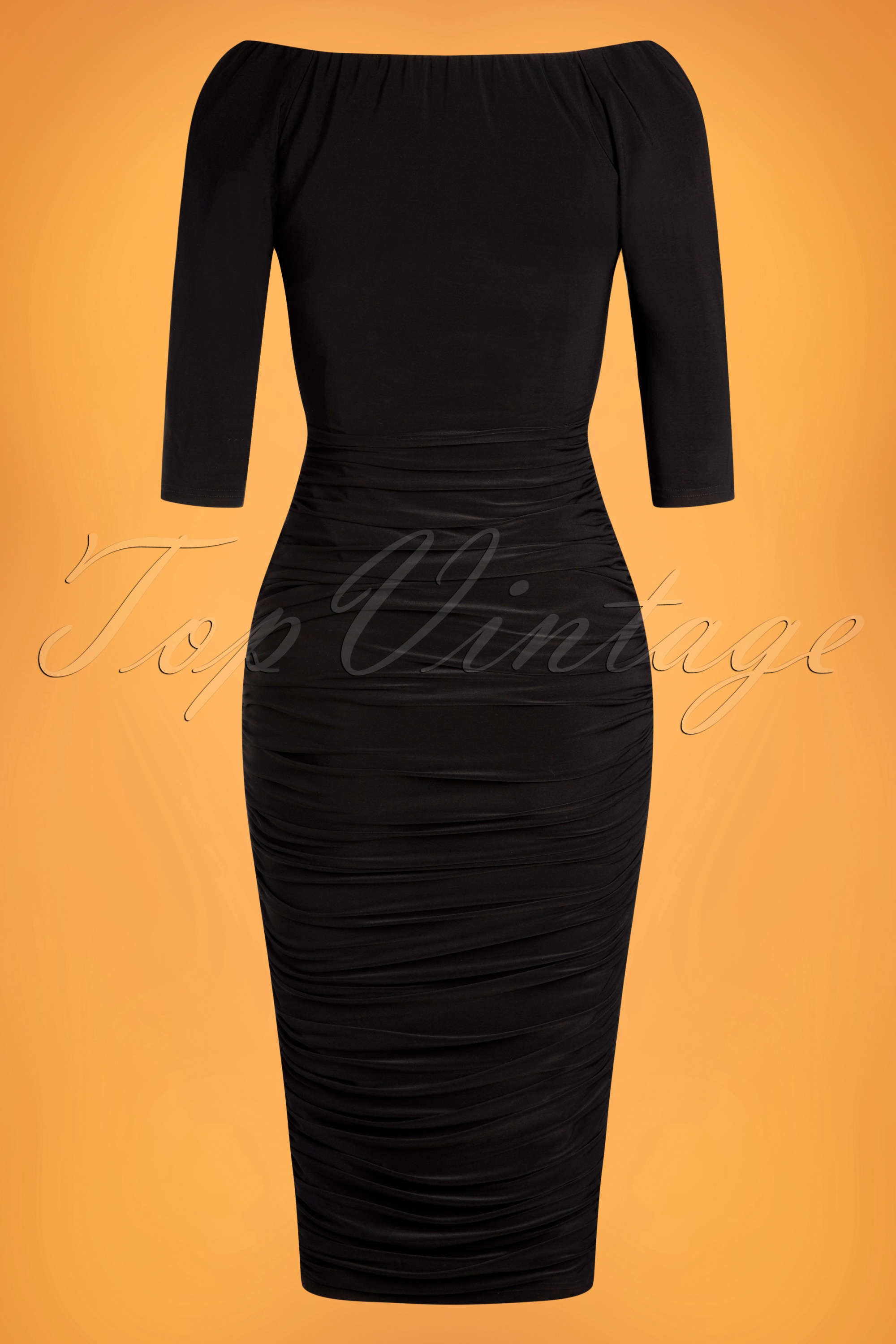 Glamour Bunny - Topvintage exclusive ~  The Marilyn Pencil Dress in Black 7