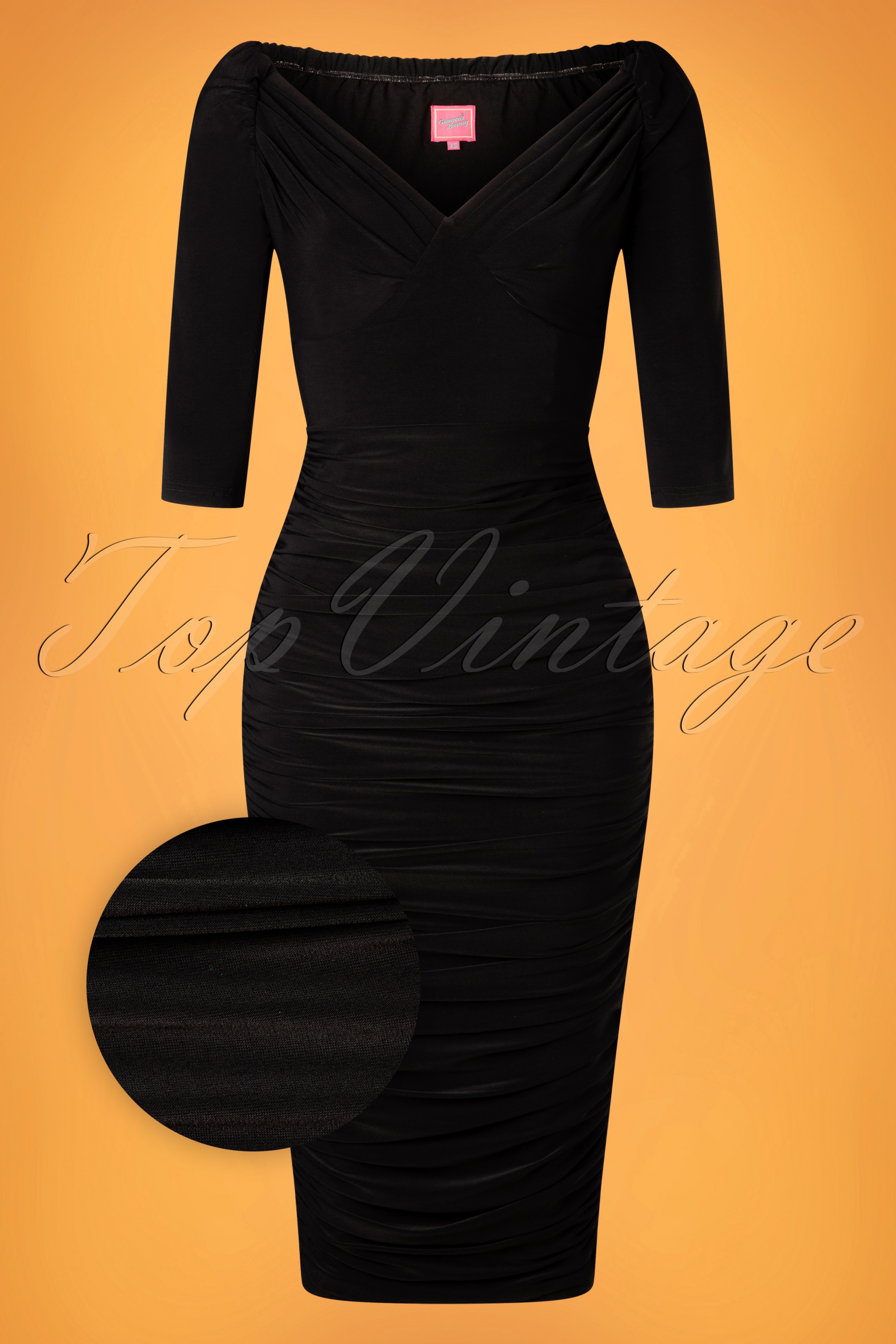 Glamour Bunny - Topvintage exclusive ~  The Marilyn Pencil Dress in Black 5