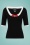 50s Freya Knitted Top in Zwart en Rood