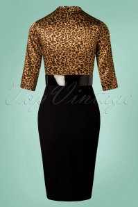 Glamour Bunny - 50s Ivy Pencil Dress in Leopard and Black 5