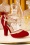 June Speakeasy Party Pumps in Ruby Red and White Gold