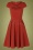 50s Connie Swing Dress in Rust Red