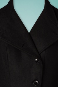 Vixen - 40s Violet Fur Trim Dress Coat in Black 7