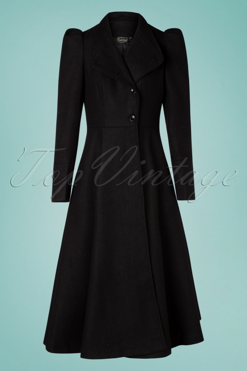 Vixen - Violette jas met imitatie bont in zwart 3