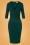 Vestido de tubo Nehla de los años 50 en verde petróleo