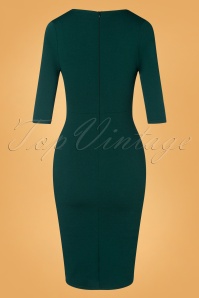 Vintage Chic for Topvintage - 50s Nehla Pencil Dress in Petrol Green 2