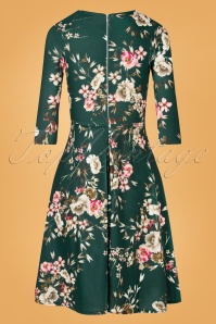 Vintage Chic for Topvintage - 50s Elley Floral Swing Dress in Dark Green 3
