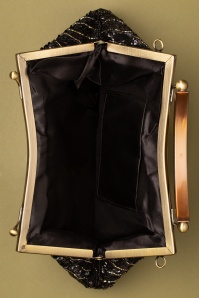 Unique Vintage - Peacock Sequin Flapper handtas in zwart 4