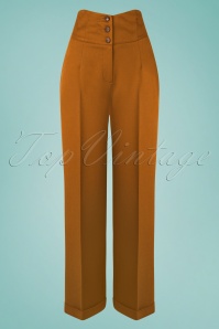 Banned Retro - 40s Her Favourite Trousers in Tan 2