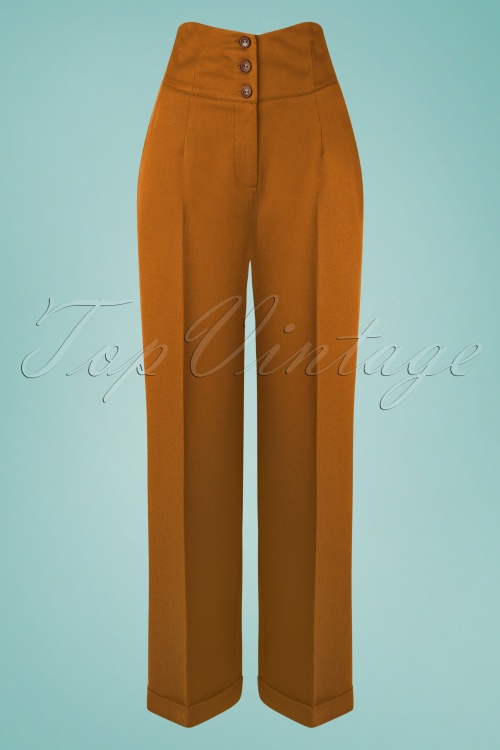 Banned Retro - 40s Her Favourite Trousers in Tan 2