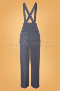 Banned Retro - 40s Her Favourite Trousers in Denim Blue 5