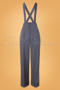 Banned Retro - 40s Her Favourite Trousers in Denim Blue