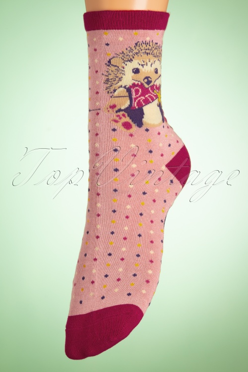 Powder - Western Hedgehog sokken in snoepjes roze