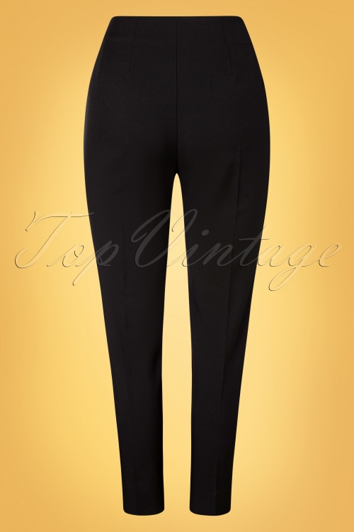Glamour Bunny Business Babe - 50s Eleanor Cigarette Trousers in Black  5