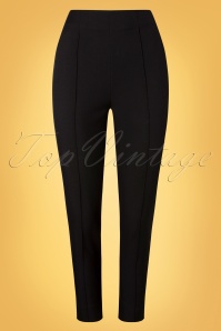 Glamour Bunny Business Babe - 50s Eleanor Cigarette Trousers in Black  2