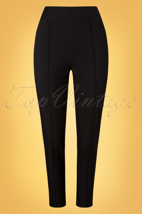 Glamour Bunny Business Babe - 50s Eleanor Cigarette Trousers in Black  2