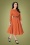 50er Devon Plaid Swing Kleid in Orange und Braun