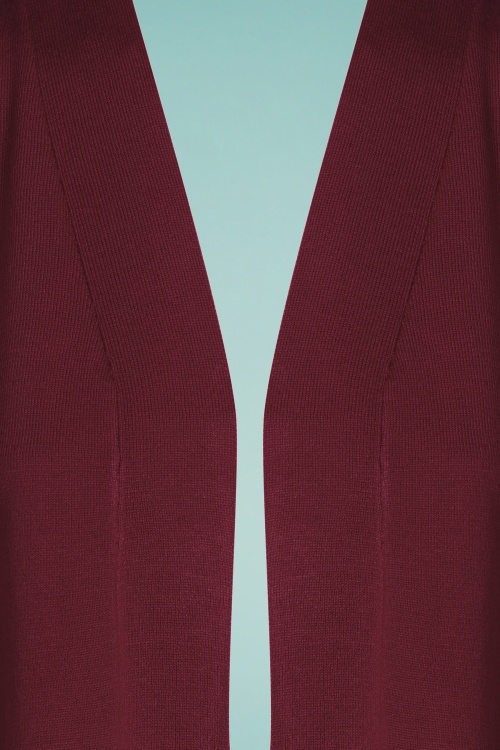 Mak Sweater - 50s Oda Open Front Cardigan in Burgundy 3