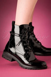 Tamaris - 60s Gaby Patent Ankle Boots in Black