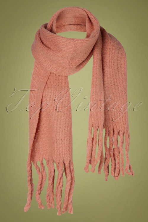 Compania Fantastica - 60s Soft Knitted Scarf in Soft Pink 2