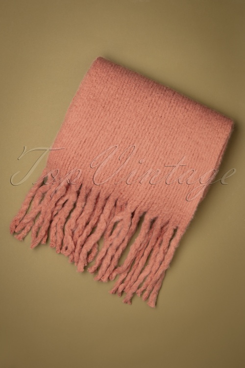 Compania Fantastica - Écharpe Tricotée Soft Knitted Scarf Années 60 en Rose Tendre 4