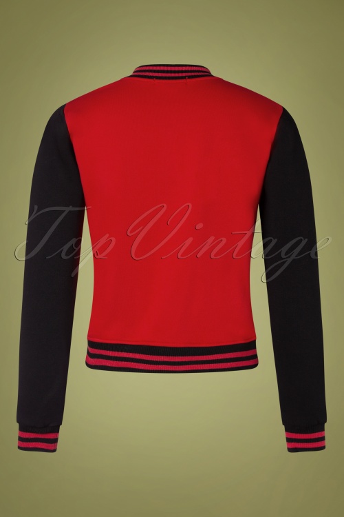 Rumble59 - 50s Good or Bad College Jacket in Red and Black 2