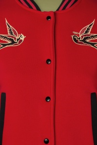 Rumble59 - 50s Good or Bad College Jacket in Red and Black 3