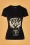 T-Shirt Encolure en V Boom Années 50 en Noir