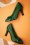 Zapatos de tacón Hollywood Glam de los años 50 en verde
